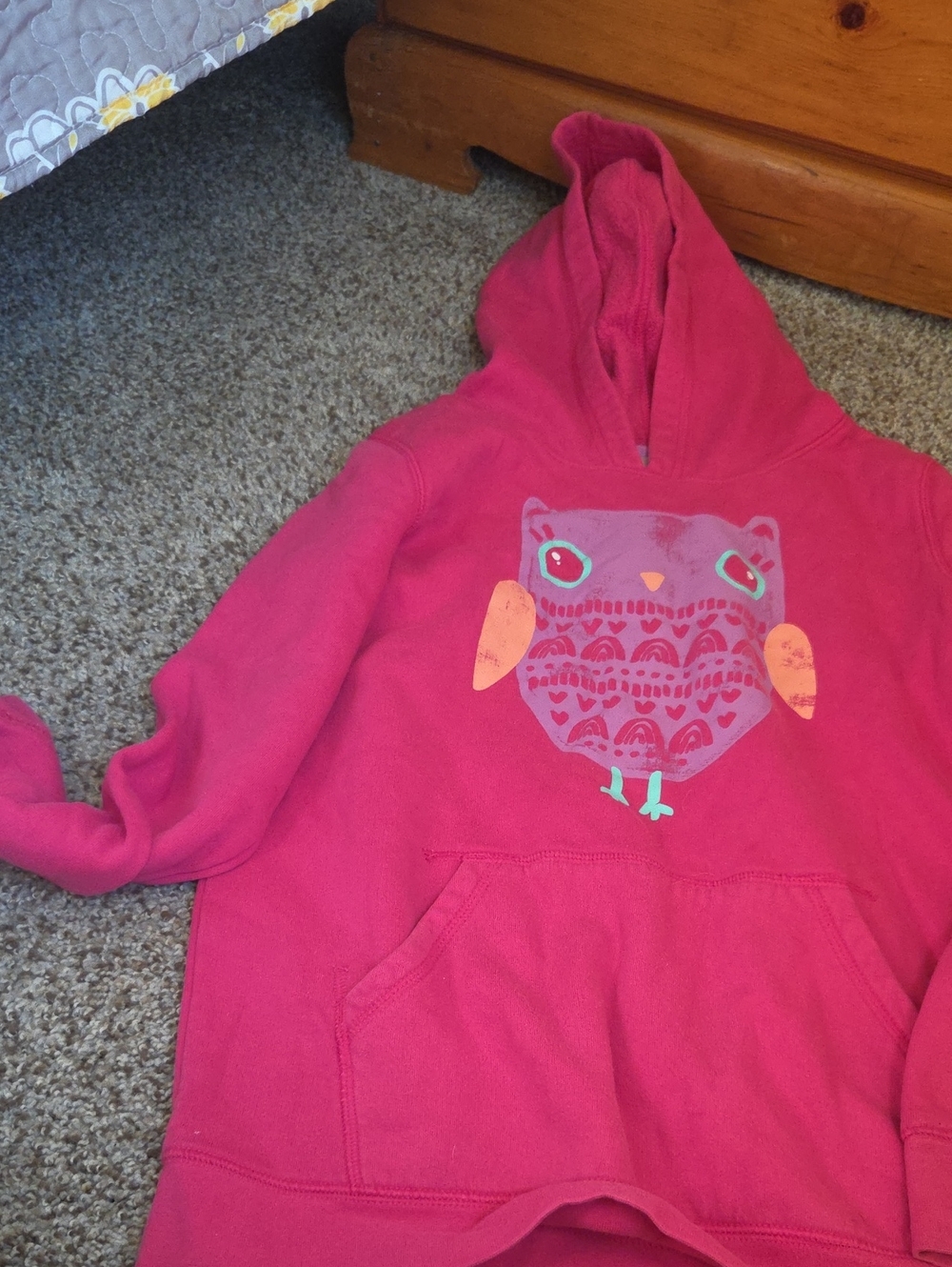 Cat & Jack Pink Hoodie with Owl Graphic